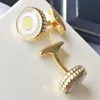 Pure Pearl Luxury Man Cuff Links Jewelry Goldensilverrose Goldblack Медная штамповка Классическая круглое стеклянное зеркало кнопка поверхности A4877858242