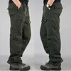 Pantaloni casual in pile spesso invernale da uomo in cotone tattico militare Baggy Cargo doppio strato più pantaloni termici caldi in velluto 210715