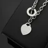 2021 Nieuw beroemd merk 316L Titanium staal 18K Gold vergulde ketting korte ketting zilveren man hart ketting hanger voor dames paar cadeau317k