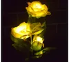 Solar Rose Flower Lamp LED Garden Decoration Waterproof Outdoor Landscape LawnLamp Home Decorative Flower Night Lights