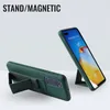 Magnetic Holder Stand Mjuka Fodraler för Samsung Galaxy S20 Fe S10 Plus Not 20 Ultra 10 A51 A71 M51 A11 Lyxigt lädersupport