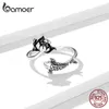 925 Sterling Silver Natural Koi Lotus Open Ring for Women Adjustable Jewelry Statement Anniversary Gift BSR201 211217