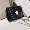 Women's Designer Evening Bag Lacquer Leather Square Skew Hardware Chain Shoulder Bag Fashion Flap Decoration 34559 Luxury Show Party Wedding Bags