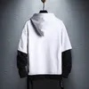 Wetailor hoodie sweatshirt herr hip hop pullover s streetwear casual mode kläder colorblock bomull 220217