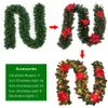 2.7M Christmas Wreath With LED Light Garland Window Door Wall Ornament Decorations Home Halloween Ornaments 211021