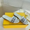 Top quality white Braided raffia woven motif women slippers slide leather slip on Sandals shoes flat casual sandal luxury designer6846127
