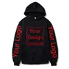 2020 Erkekler / Kadınlar Özel Hoodies DIY Metin Görüntü Baskı Yüksek Kaliteli Giyim Özelleştirilmiş Spor Rahat Kazak Boyutu XS-4XL Y0809