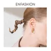 ENFASHION-pendientes pequeños de aro con bola de Metal para mujer, aretes grandes de acero inoxidable de Color dorado, con lazo circular, regalos de joyería 1060