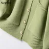 Ruffled Collar Sweaters Autumn Single Breasted Long Sleeve Cardigans Femme Loose Korean Knitted Coats 1F256 210422