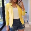 Solid color Women Blazer Plus Size All-match Jacket Suit Polyester Office Suits Jackets Outerwear For Business 211104