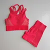 Tracksuit Yoga Terno para Fitnoutfits Mulheres Sportwear Roupa de Verão Mulheres Ginásio Ginásio Conjunto de roupas Esporte para Mulher X0629
