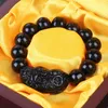 Strand Lucky Buddhism Men Pixiu Natural Bracelet Amulet Charms Stone Beads Bangle Women Black Jewelry Obsidian Beaded Strands Raym22