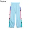 Neploe Casual Streetwear Butterfly Tie Dye Wide Leg Pants Women Straight Elastic Waist Trousers Harajuku BF Korean Sweatpants 210422