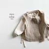 Koreański bawełna bawełna t shirt kamizelka niemowlę słodkie śliniaki korea jakość ślinę bluzka ręcznika Toddler bez rękawów bluzki 210619