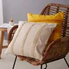 Dekorativt kast Lumbal Pillow Cover Boho Tribal Long Case Beige Cushion Cotton Canvas Hidden dragkedja Kudde/dekorativ