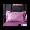 18 Colors Imitated Silk Cases Polyester Satin Cover Double Face Envelope Design Pillowcase High Quality Charmeuse Bedding Tgz Case G8Qpe