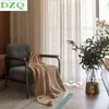 DZQ Tenda in tulle di lino solido per camera da letto Tulle Tende da finestra per soggiorno Cucina Decorazione giapponese Voile trasparente Drappo cieco 211203