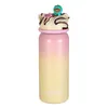 360ml Stainless Steel Insulated Vacuum Bottles Portable Thermos Cup Macaron Gradient Color Ice Cream Lids Travel Vacuum RRD12158