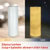 Livraison aux États-Unis ! 20 oz STRAIGHT Sublimation Glow Tumblers White Glows Red Yellow Green Blue In The Dark Bouteilles d'eau en acier inoxydable Gobelets à double isolation A12