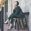 Женские костюмы Blazers Ladies Suit осенью, а клетку для зимнего темперамента была тонкой деловой курткой стройные брюки с двумя частями.