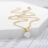 Designer Necklace Luxury Jewelry Heart for Women Stainless Steel Gold Zircon Chain Lover Clavicle Choker Valentine Wedding Gift