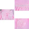 2021 Vår sommar ny baby bomull hundra dagar spädbarn klänning för 0-3 år prinsessa barn flicka kläder färg rosa g1129