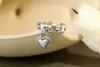 Charm Heart Ring Open Einstellbare Band Finger Retro Silber Ringe Für Frauen Modeschmuck Wille und Sandy