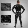 NXY Sexy ensemble Brillant Body Hommes Full Body Cover PU Latex Étanche U Convex Pouch Combinaison Lingerie Tight Gay Wear Avec Gant M115 1126