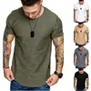 Krökt hem hip hop t-shirt män urban kpop förlängda t shirt vanlig långlinje herr tees smala fit tshirts militär bodybuilding manliga kläder