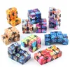 Infinity Magic Cube Creative Galaxy Fitget 장난감 파티 파티 유리 Antistress Office 플립 입방 퍼즐 미니 블록 소매 상자와 함께 압축 장난감