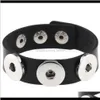 Sieraden chunk punk lederen bangle boor geschikt voor knop charme verwisselbare armbanden schakel noosa snaps armbanden drop levering 2021 wfibm