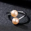 Cosya 100 925 Sterling Srebrne Regulowane Pink Freshwater Pearls High Carbon Diamond Wedding Połąk