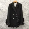 Vår Sweet Women Jacket Loose Casual Black Suits Outwear Långärmad Ladies Office Coat Mode kläder 210510