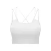 Gekruiste schouderriem sport beha naakt hoge elastische effen kleur sport tank tops uitgevoerd fitness ondergoed gym kleding vrouwen