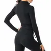 Fitness Top Slim Fit Zipper Jacket Yoga Outfits Fashion Long Sleeve Stand Collar Running Gym Clothes Sports Coat Women3896497