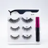 Magnetic Lashes Eyeliner Kit 3D Mink Eyelashes With 5 Mgnets Long Lasting 3 Pair False Box Support Private Label6488610