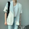 Sungtin Korean Cotton Linen Casual Blazer Women Jackets Loose Short Suit Blazer Coat Summer Solid Vintage Elegant Outwear 2021 X0721