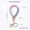 Fashion Wooden Beads Key chain Multicolor Silicone Keyring Large Circle Acrylic Keychains Keys Accessories for Women