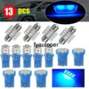 13 sztuk Niebieski LED Lights Car Tuning Interior Inside Dekoracyjne Lampy Kopuła Mapa Drzwi Linki Lights Lights Cums Car Products