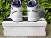 신발 정통 1 OG WMNS Court Purple Men 여성 새틴 검은 발가락 블루 푸른 바다 타이-다이 UNC에서 Chicago Silver186M
