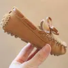 Nya barn casual sneakers söta mjuka solade skor båge barn loafers mode pojke flicka baby moccasin lägenheter