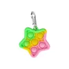 Mini Keychains Poussez Bubble Sound Sound Fidget Toy Pack Rainbow Star Star Poppers Cadeau de la chaîne clé pour enfants et adultes Soft Sensory Simple Toys