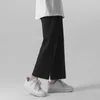 Single Road Męskie szerokie spodnie nogi Lato Light Waga Joggers Spodnie Japońskie Streetwear Cold Feeling Customive Home Men 210715