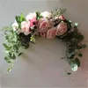 Floral swag artificiell blommor peony krans handgjord krans för spegel hem bröllopsfest dörr lintel dekoration 211104
