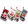 Boże Narodzenie Stocking Snowman Santa Claus Elk Bear Socks Linen Cukierki Prezenty Torby Uchwyt Kominek Xma Drzewo Dekoracji JJA9231