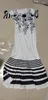 Długa sukienka Kobiety Drukowane szycia Wysoka talia krótkie rękawy V-Neck Plus Size 5XL Fishtail Damskie sukienki