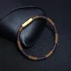 21CM Men Women Bracelet Fashion Stripe Magnetic Buckle Leather Bangle Unisex Jewelry Accessories
