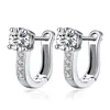 Personlighet U Shape Stud 925 Silver Örhängen med Cubic Zirconia Små söt dangle örhänge för kvinnor Tjejgåvor EH040