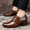 Sapatos sociais masculinos de salto alto oxfords couro formal estilo britânico escritório de negócios elevador elegantes casamento noivo para homens