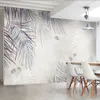 Custom Po Muurschildering Moderne Handgeschilderde Abstracte Kunst Plant Blad 3D Slaapkamer Woonkamer TV Achtergrond Behang Muur Dekking 210722